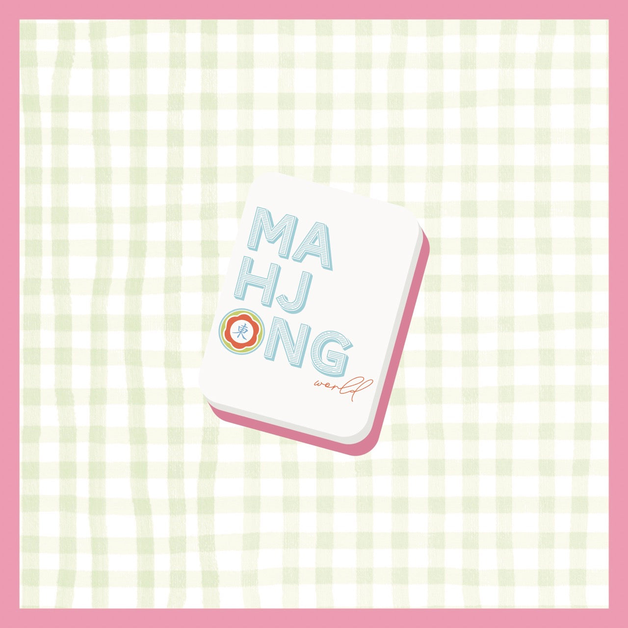 Peppermint Printed Mahjong Mat