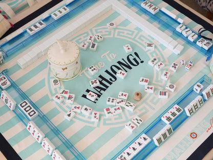 Beach Blue Printed Mahjong Mat