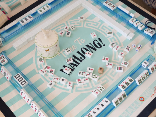 Beach Blue Printed Mahjong Mat