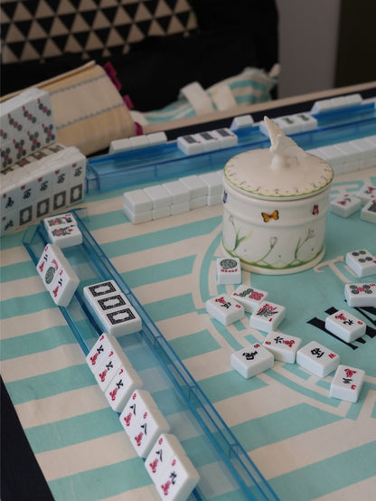 Beach Blue Printed Mahjong Mat